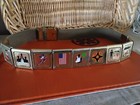 Vintage Boy Scout  Green Belt With Award Badges And Brass Buckle