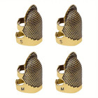 4pc Sewing Thimble Finger Protectors Stainless Steel Preventing Needle Stabbing