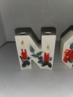 Vtg Lipper Mann Noel Candle Holders  Holly s And Stocking Images W box  