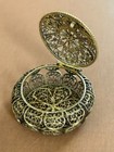 Small Vintage Silver 800 Roma Italian Filigree Trinket  Pill Box 1 5 