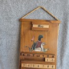 Vintage Wooden Perpetual Calendar Mallard Ducks Wall Hanging