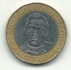 A High Grade Au 1997 Dominican Republic Bimetal 5 Pesos-feb106