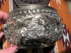 Antique Thai Jataka Thabeik Silver Offering Repousse Bowl