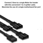2 Pack 3 Way 4 Pin Pwm Fan Splitter Cable 12 Inch Pc Fan Extension Cable