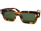 Men Classy Vintage Retro Style Sunglasses Thick Square Tortoise Frame Green Lens