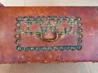 Antique Document Box Leather Covered Dome  Square Nails Late 1700 s Early 1800s