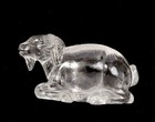 Vintage Chinese Rock Crystal Carved Carving Reclining Ram Goat