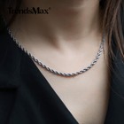 3mm Stainless Steel Rope Chain Necklace Bracelet Jewelry Set Mens Womens Gift