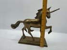 Vintage Solid Brass Unicorn Statue Figurine Mythical Fantasy Decor 7    Mcm
