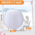 5 Pcs 20 Inch White Paper Lanterns Large Chinese Moon Paper Round Lamp Japanese