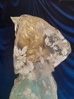 Sale   White Italian Lace Bridal Cloak And Silver Clasp With Huge Hood