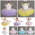 Girls Ballerina Cha-cha Ballet Competition Tutu Dress Dance Skirted Training
