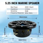 Herdio 5 25  Marine Bluetooth Speakers Ip66 Waterproof Black With Blue Led Light