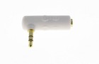 3 5mm Female To 3 5mm Male Right Angle Gold Headphone Adapter - White