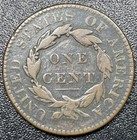 1820 19  Coronet Head Large Cent 1c Vf Details Very Fine Overdate Coin