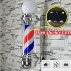 32  Barber Pole Led Light Red White Blue Rotating Stripes Metal Hair Salon Shop