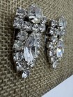 Vintage Crystal Rhinestone Shoe Clips Silver Tone Excellent Condition 
