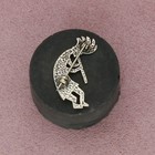 Sterling Silver Southwestern Onyx Kokopelli Brooch
