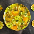 Vintage Mcm Fiberglass Fruit Serving Set 12    Tray   4 Snack Appetizer Dishes
