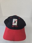 Vintage Vf-41 Black Aces Hat Us Navy Fighter Squadron Red Brim Snapback Cap