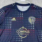 Sporting Kansas City Compass Minerals Men   s Training Soccer Jersey Adidas Large