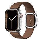 Genuine Leather Modern Buckle Strap Band For Apple Watch Ultra Se 10 9 8 7 6 5 4