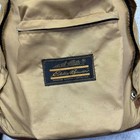 Vintage Eddie Bauer Backpack Tan Nylon Brown Leather Bottom Daypack Rucksack 80s