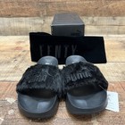 Puma Fenty By Rihanna Leadcat Black Silver Slip On Slides Sandals Size 7 5 Us 