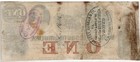 South Carolina 1862 Charleston  1 State Bank Confederate Civil War Note Currency