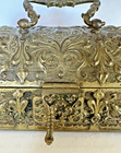 Ornate Antique  Gilded Bronze Jewelry Trunk 19th Century German Trinket Box