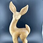Vtg Deer Fawn Christmas Reindeer Brown Figurine Mcm Ceramic 11  Artist Signed