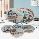 Mxjsua 8 Pcs Diamond Art Painting Coasters For Drinks With Holder  Love Sweet   