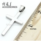 18 -36 men Stainless Steel 5mm Silver Cuban Curb Necklace Plain Cross Pendant 29