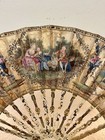 Antique Chinese Export European Style Hand Painted Folding Fan With Silk Cover