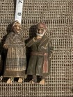 Vintage Hand-carved Wooden Figurines Set  Rustic Folk Art Decor