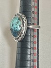 Vtg Southwest Native American Navajo Turquoise Sterling Silver  Ring Sz 6 5