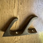 Vtg Heavy Duty Cast Solid Brass Double Coat Hook Mcm Rustic Chunky Wall Mount Mc