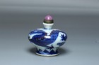 Chinese Antique Old Porcelain Hand-painted Dragon Snuff Bottle
