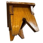 Vintage Antique  Solid Oak Hand Made Foot Stool Ottoman Wood Legs 8x16x8-1 2h