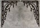 2 Architectural Gothic Renaissance Cast Iron Shelf Wall Corner Brackets Brown