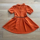 Janie   Jack Quilted Puff Sleeve Jacquard Dress Rust Sz 10