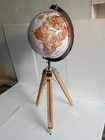18  Big Modern Map Atlas World Globe With Wooden Tripod Stand Globe Floor Decor