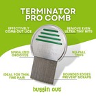 Pro Terminator Lice Comb Double Spiraled Micro Grooved Tines Stainless Steel