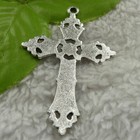 76 Pcs Tibet Silver Cross Charms Pendant 57x37mm B4200 For Jewelry Making 