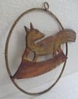 Antique Vintage Old Iron Fox Trade Store Display Sign Wall Decoration Hanging  