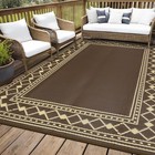 Outdoor Rug Plastic Straw Reversible Carpet Mat For Patio Camping Backyard Deck
