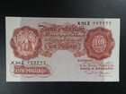777777 Solid Serial Number 1950 Beale  gb england  10 - Banknote Original Vf