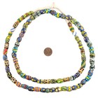 Oval Antique Venetian African Millefiori Trade Beads  15843 10mm Ivory Coast