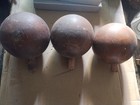  3  5  Antique Vtg Newel Post Cap Ball Wood Finial Victorian Railing Salvage