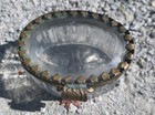 Victorian Beveled Glass   Brass Hinged Trinket Box Ornate Vintage Estate Find